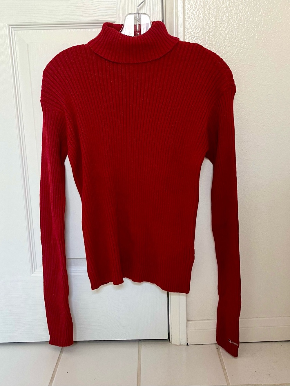 Calvin Klein Jeans Vintage Red Ribbed Turtleneck